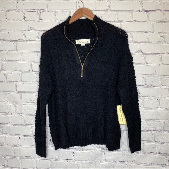 Vintage Havana Textured Half Zip Pullover - Picture 2 of 4